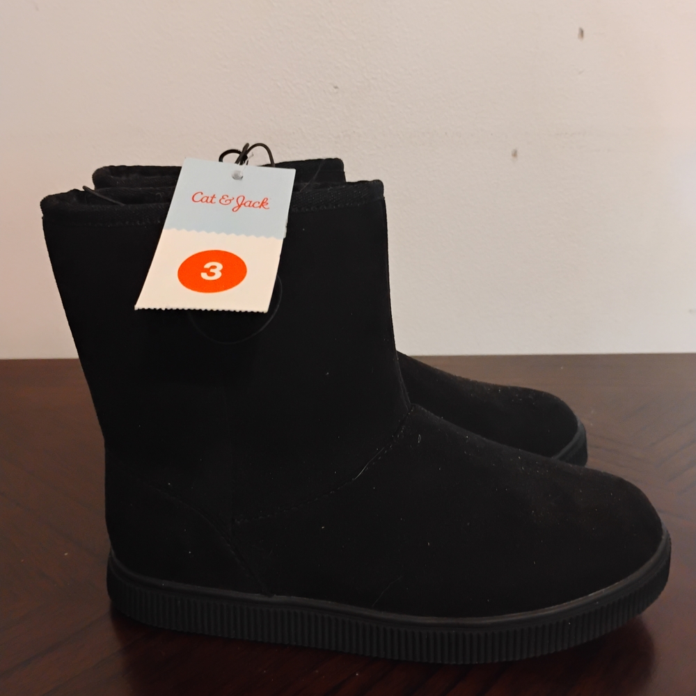 Cat & Jack Classic Black Ankle Boots